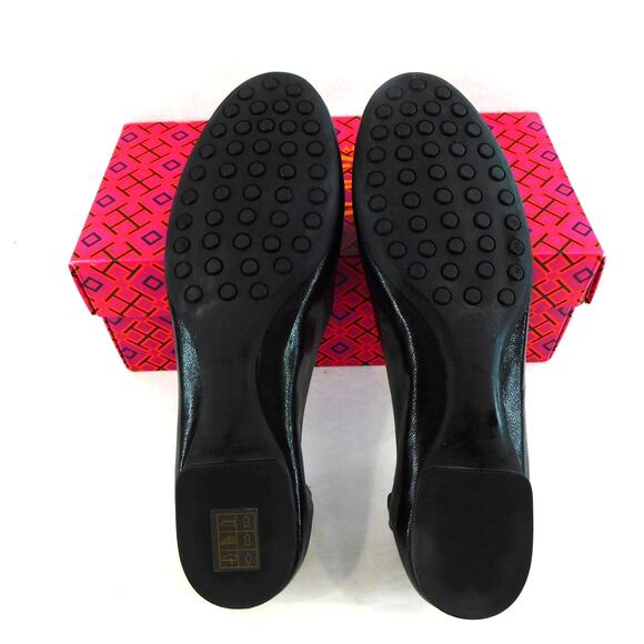 Tory Burch Women's Claise Ballet Goat Leather Black/Gold Shoes Size 7.5 New - Picture 8 of 10